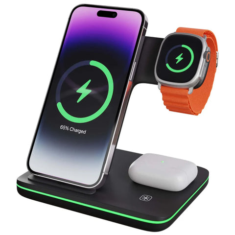 3 in 1 Wireless Charger, Apple Charging Station for Apple iPhone, Apple Watch, and AirPods