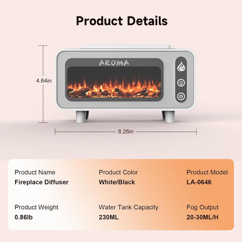 E-hooy Vintage Fireplace Aroma Diffuser (Woodgrain)