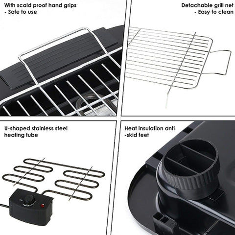 Electric BBQ Grill with 5 Adjustable Temperature