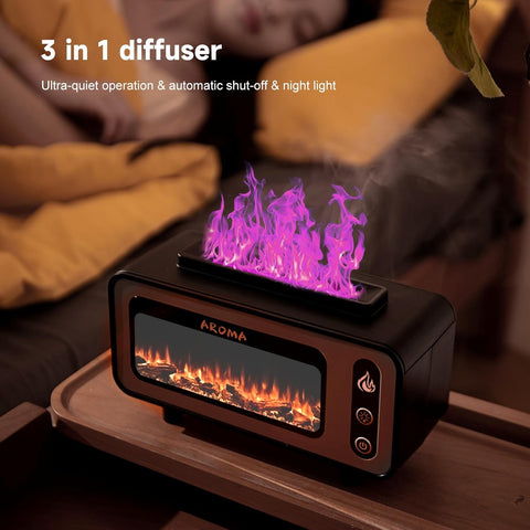 E-hooy Vintage Fireplace Aroma Diffuser (Woodgrain)