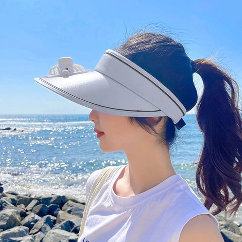 Sun Visors Hat with Fan Cooling Fan Hat